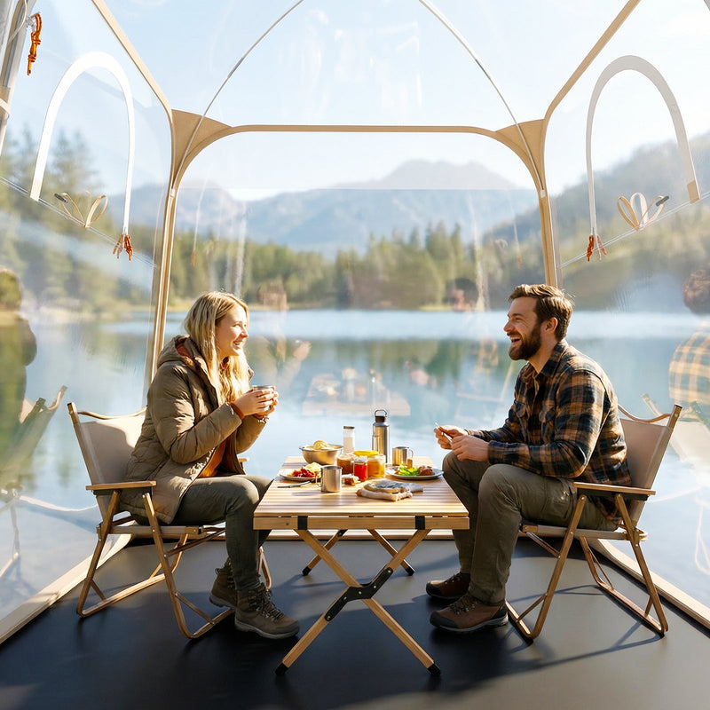 Load image into Gallery viewer, 7 x 7 FT Pop Up Sports Tent Clear Bubble Tent All-Weather Waterproof Pod with Sealed Floor
