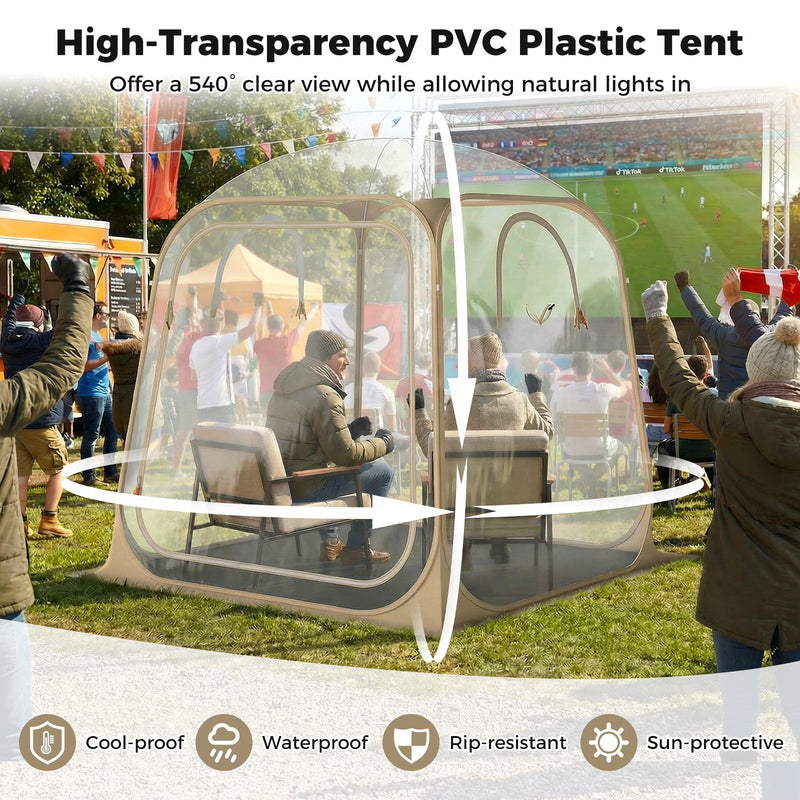 Load image into Gallery viewer, 7 x 7 FT Pop Up Sports Tent Clear Bubble Tent All-Weather Waterproof Pod with Sealed Floor
