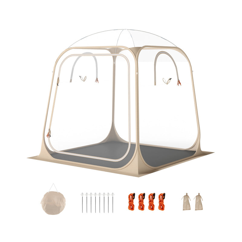 Load image into Gallery viewer, 7 x 7 FT Pop Up Sports Tent Clear Bubble Tent All-Weather Waterproof Pod with Sealed Floor
