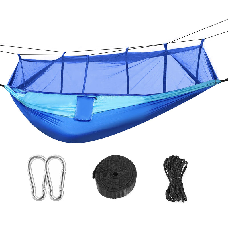 Load image into Gallery viewer, 600lbs Load 2 Persons Hammock w/Mosquito Net Outdoor Hiking Camping Hommock Portable Nylon Swing Hanging Bed w/ Strap Hook Carry Bag
