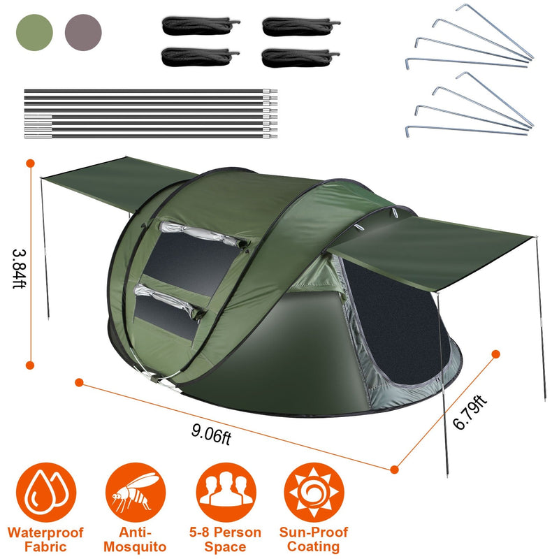 Load image into Gallery viewer, 3-4 Person Pop Up Tent Automatic Setup Camping Tent Waterproof Instant Setup Tent with 2 Mosquito Net Windows Carrying Bag for Hiking Climbing Adventu

