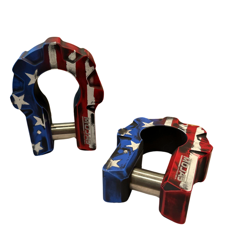 Load image into Gallery viewer, American Flag - 3/4'' Extreme duty Aluminum Shackle set (9T) - (LIFE TIME WARRANTY*)

