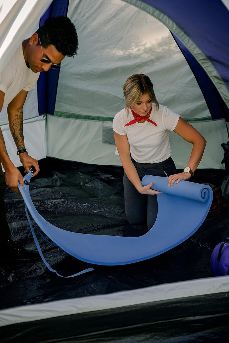 Load image into Gallery viewer, Stansport Packlite Sleeping Pad - Blue - Deluxe - 72 x 19 x 5/8
