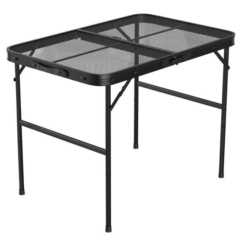 Load image into Gallery viewer, 35.62x23.42x25.9in Foldable Camping Table Collapsible Picnic Aluminum Alloy Grill Stand 88LBS Max Load Height Adjustable BBQ Table
