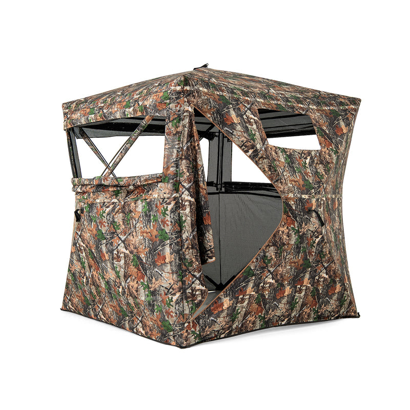 Load image into Gallery viewer, 82 Inch Tall Hunting Blind 270° One Way See Through Ground Tent for 3-4 People
