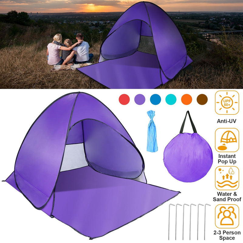 Load image into Gallery viewer, Pop Up Beach Tent Sun Shade Shelter Anti-UV Automatic Waterproof Tent Canopy for 2/3 Man w/ Net Window Storage Bag for Outdoor Beach Camping Fishing P
