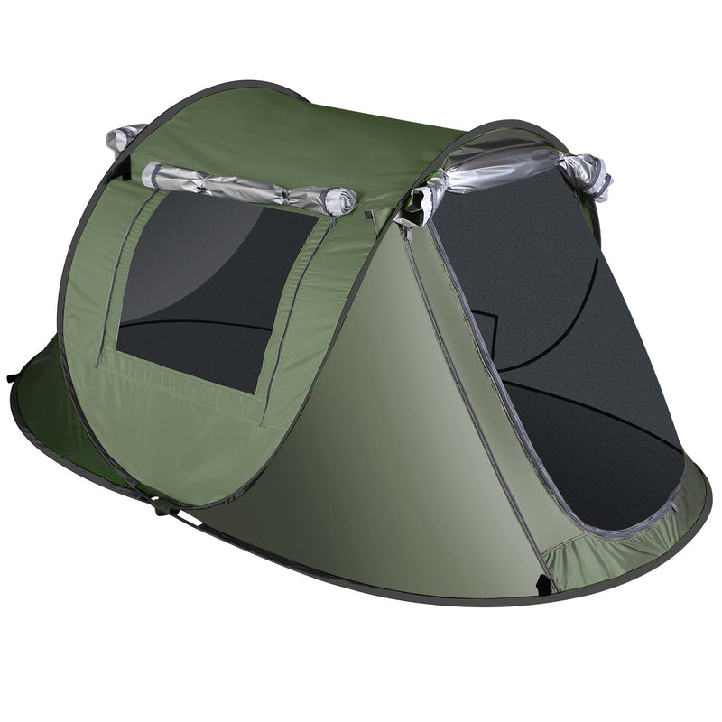 Load image into Gallery viewer, 3-4 Person Pop Up Tent Automatic Setup Camping Tent Waterproof Instant Setup Tent with 2 Mosquito Net Windows Carrying Bag for Hiking Climbing Adventu

