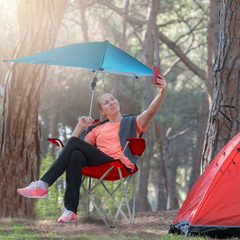 Load image into Gallery viewer, Foldable Beach Chair with Detachable Umbrella Armrest Adjustable Canopy Stool with Cup Holder Carry Bag for Camping Poolside Travel Picnic Lawn Chair
