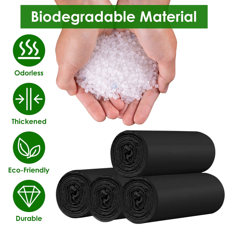 Load image into Gallery viewer, 4 Rolls Black Garbage Bags 5.3 Gallons Unscented Disposable Trash Bags Portable Leak Resistant Trash Can Liners for Bathroom Office Kitchen Bedroom Ca
