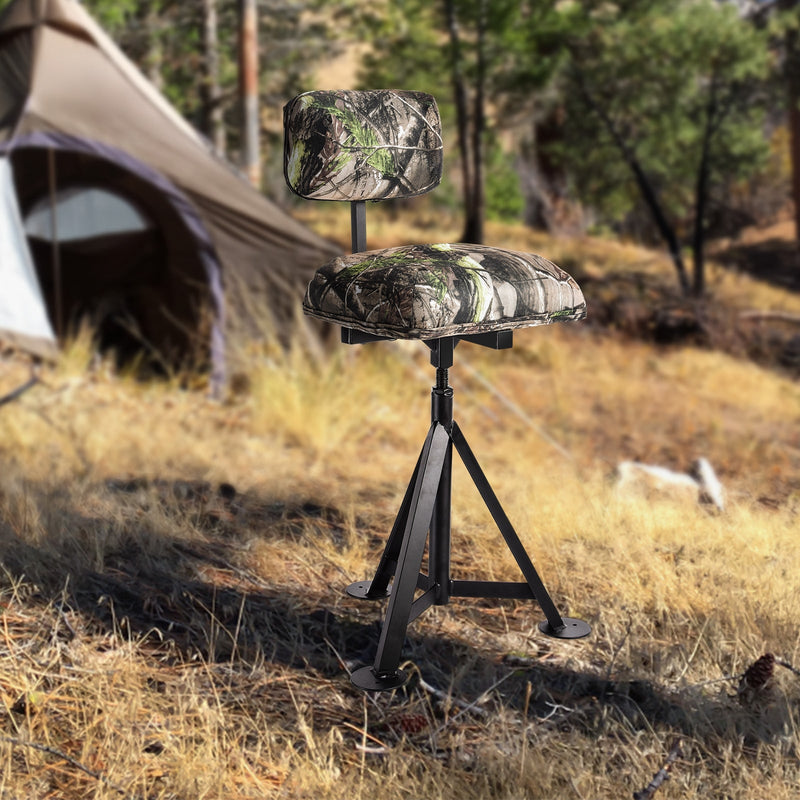 Load image into Gallery viewer, Swivel Hunting Chair Tripod Blind Stool with Detachable Backrest
