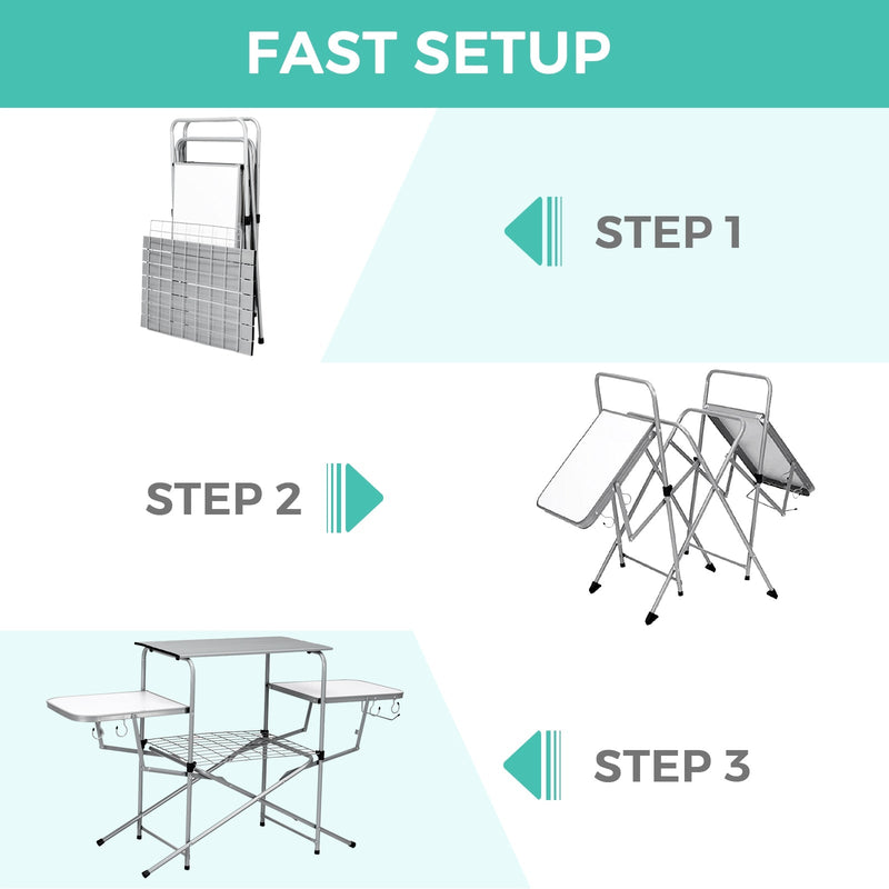 Load image into Gallery viewer, Foldable Outdoor BBQ Table Grilling Stand
