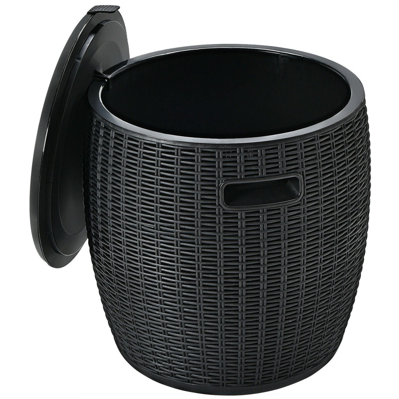 Load image into Gallery viewer, 9.5 Gallon 4-in-1 Patio Rattan Cool Bar Cocktail Table Side Table
