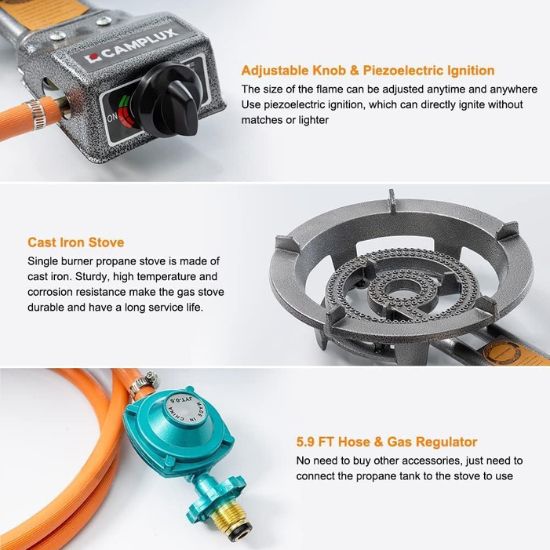 Load image into Gallery viewer, 29,000 BTU Single Burner Propane Stove with Regulator and 5.9ft Hose
