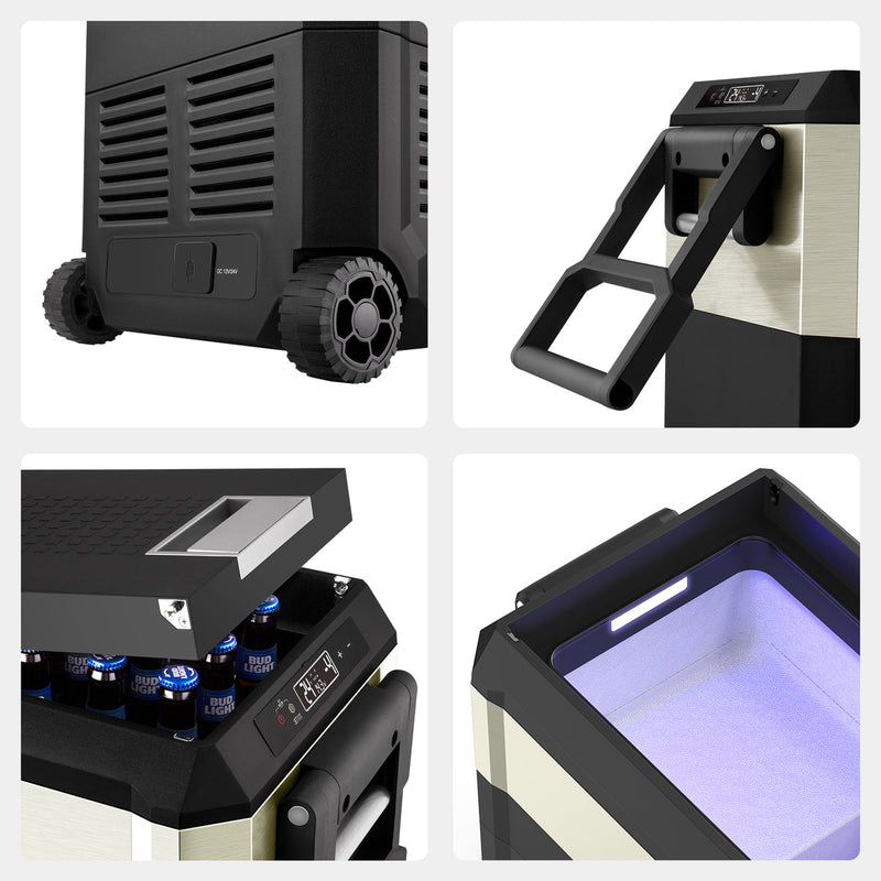Load image into Gallery viewer, JP40 Pro Dual Zone Wheeled Portable Freezer- Golden | ICECO | 40 LT
