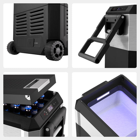 Load image into Gallery viewer, JP40 Pro Dual Zone Wheeled Portable Freezer- Golden | ICECO | 40 LT

