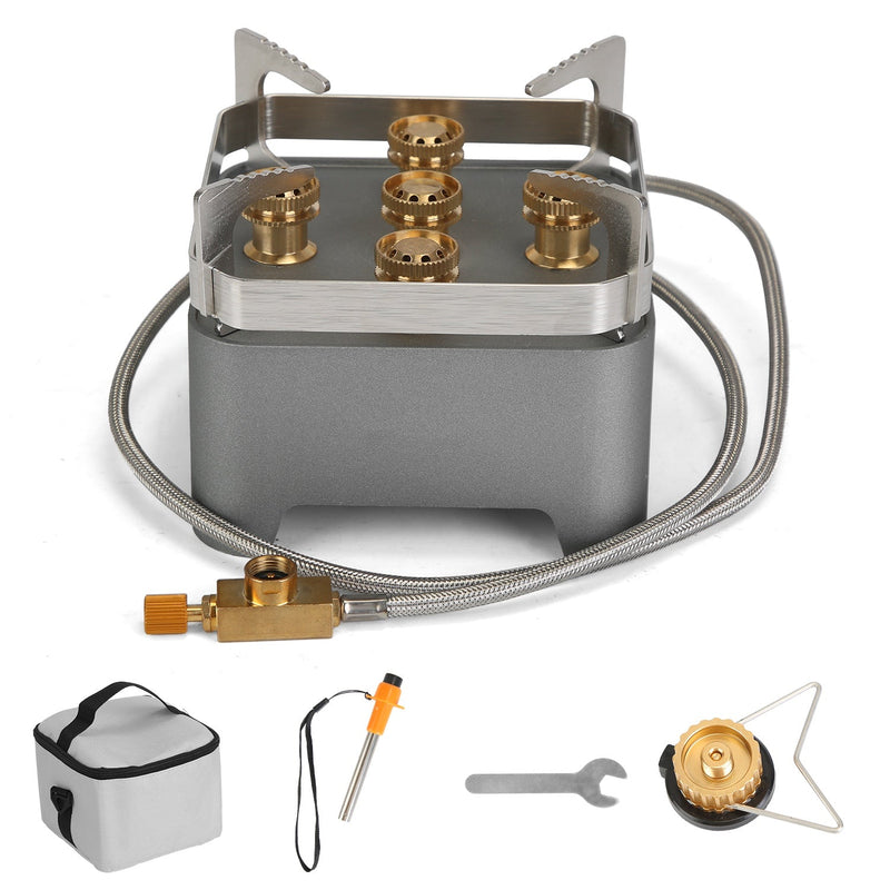 Load image into Gallery viewer, 12000W Portable Camping Stove With Cassette Adapter Windproof Outdoor Backpacking Burner with Carrying Case Igniter for Outdoor Hiking Camping Picnic
