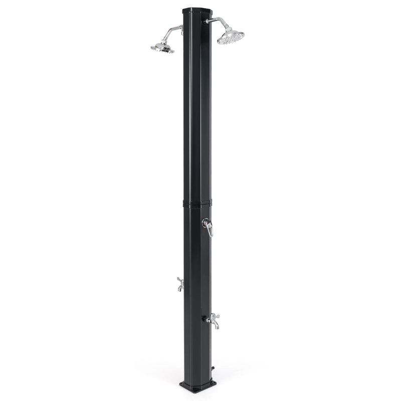 Load image into Gallery viewer, 9.3 Gallon Solar Heated Outdoor Shower with Dual Shower Heads-Black
