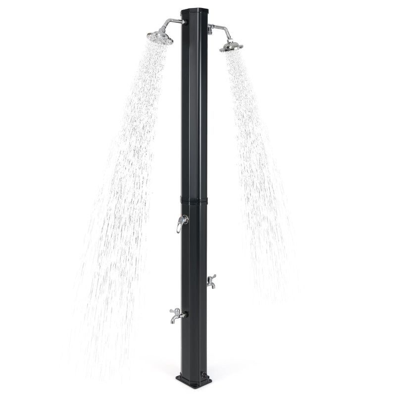 Load image into Gallery viewer, 9.3 Gallon Solar Heated Outdoor Shower with Dual Shower Heads-Black
