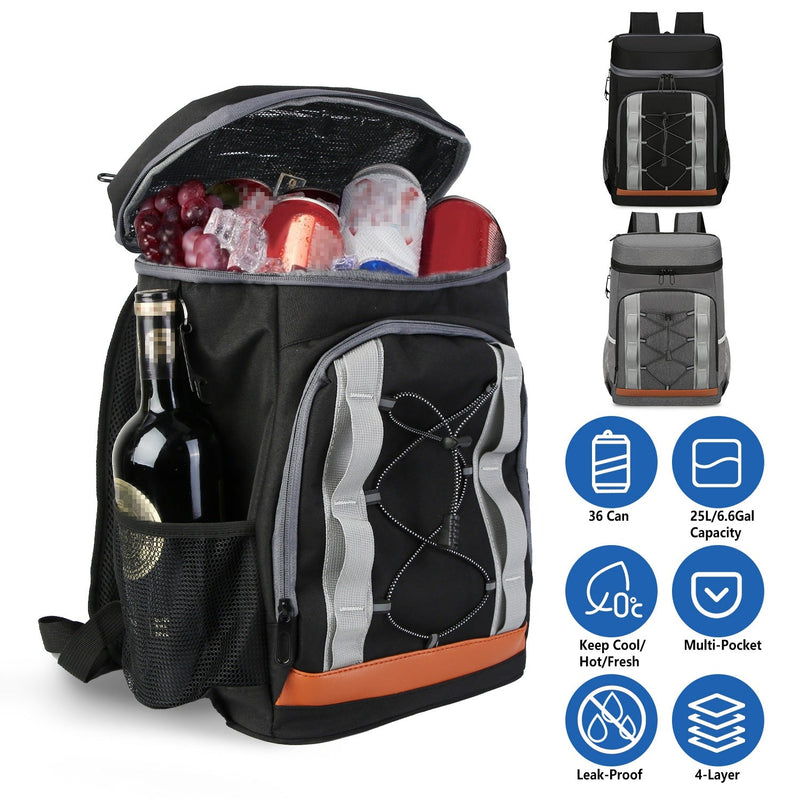 Load image into Gallery viewer, Cooler Backpack 36 Can Leakproof Insulated Cooler Backpack with 25L/6.6Gal for Picnic Camping Beach Hiking Fishing Travel
