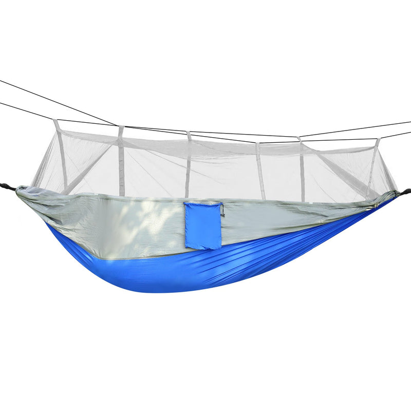 Load image into Gallery viewer, 600lbs Load 2 Persons Hammock w/Mosquito Net Outdoor Hiking Camping Hommock Portable Nylon Swing Hanging Bed w/ Strap Hook Carry Bag
