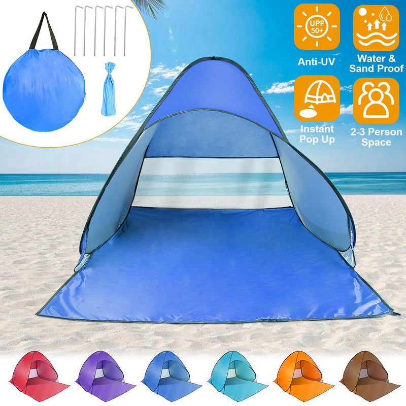 Load image into Gallery viewer, Pop Up Beach Tent Sun Shade Shelter Anti-UV Automatic Waterproof Tent Canopy for 2/3 Man w/ Net Window Storage Bag for Outdoor Beach Camping Fishing P
