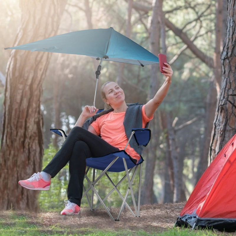 Load image into Gallery viewer, Foldable Beach Chair with Detachable Umbrella Armrest Adjustable Canopy Stool with Cup Holder Carry Bag for Camping Poolside Travel Picnic Lawn Chair
