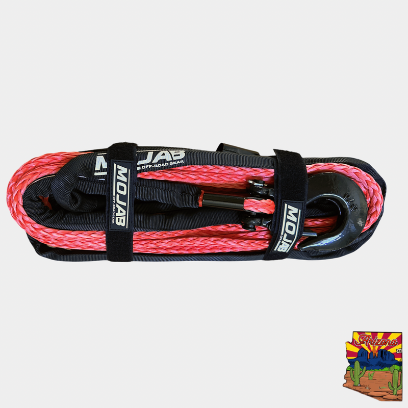 Load image into Gallery viewer, 3/8'' x 85' Synthetic Winch Rope with Removeable forged winch hook
