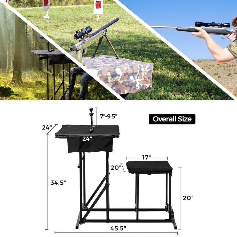 Load image into Gallery viewer, Foldable Shooting Bench with Adjustable Height Table
