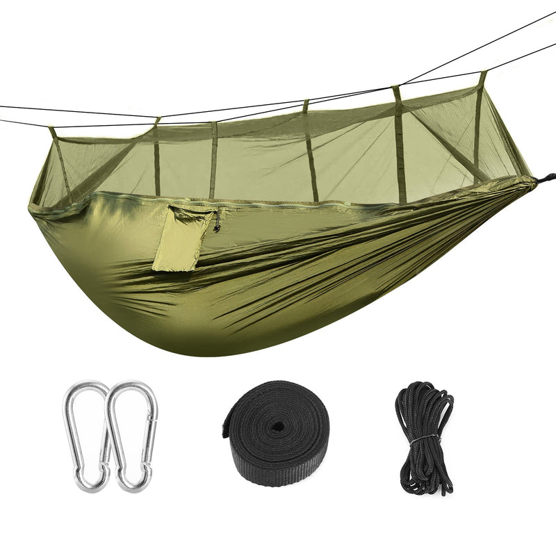 Load image into Gallery viewer, 600lbs Load 2 Persons Hammock w/Mosquito Net Outdoor Hiking Camping Hommock Portable Nylon Swing Hanging Bed w/ Strap Hook Carry Bag

