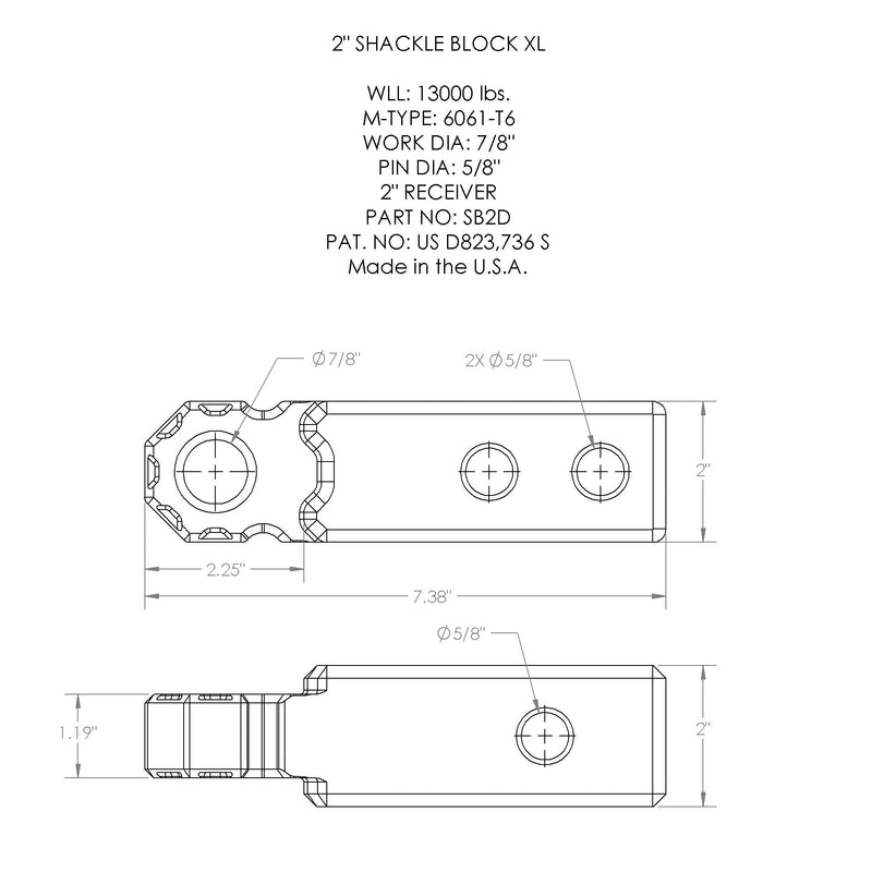 Load image into Gallery viewer, Shackle Block 2" Assembly - Blue
