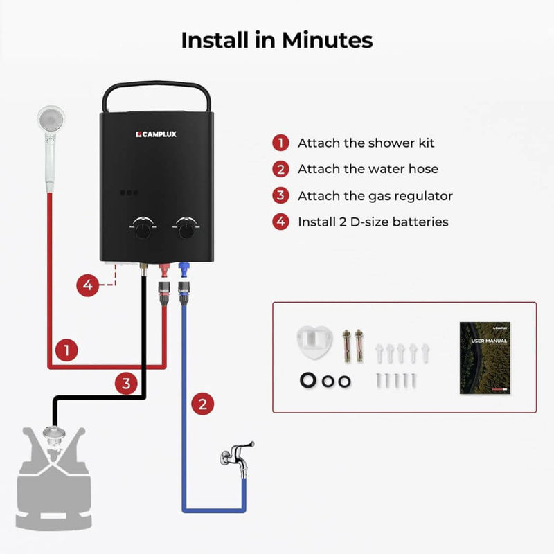 Load image into Gallery viewer, Camplux AY132B Portable Propane Water Heater
