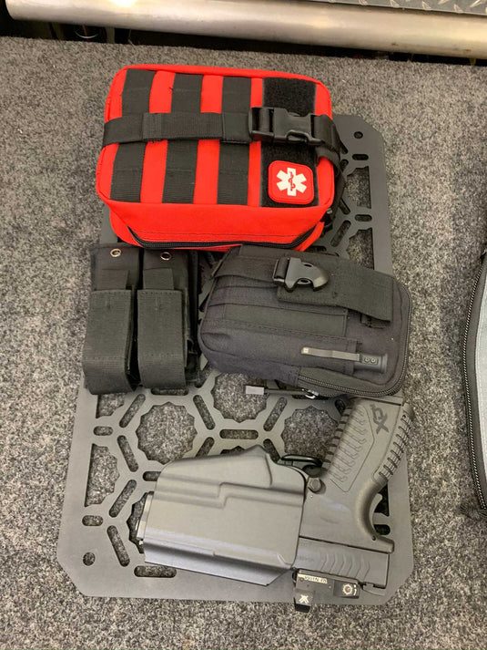 Backpack Insert Panel kit - with pistol holder, first aid kit, dual mag holder, Molle pouch