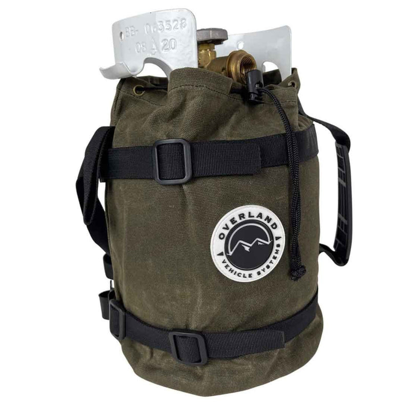 Load image into Gallery viewer, Propane Bag with Handle &amp; Straps - #16 Waxed Canvas Storage
