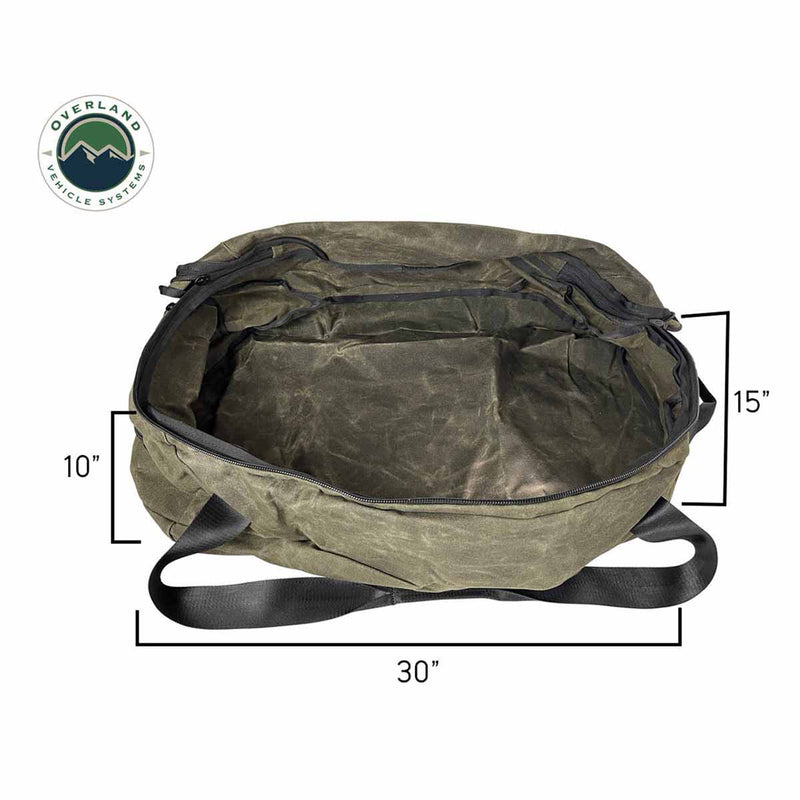 Load image into Gallery viewer, Large Duffle Bag with Handle &amp; Straps - #16 Waxed Canvas Storage
