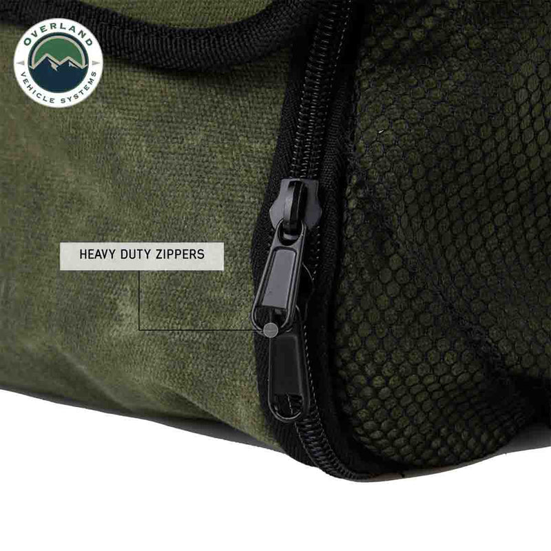 Load image into Gallery viewer, Overnight Bag with Handle &amp; Straps - #16 Waxed Canvas Storage
