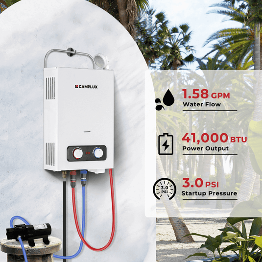 Camplux BD158 Tankless Propane Water Heater Pump Kit