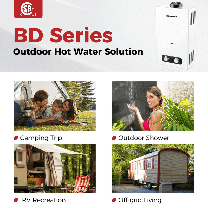 Load image into Gallery viewer, Camplux BD264P120 Propane Outdoor Water Heater Pump Kit
