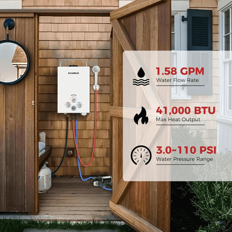 Load image into Gallery viewer, Camplux BW158P60 Camping Water Heater With Pump Kit
