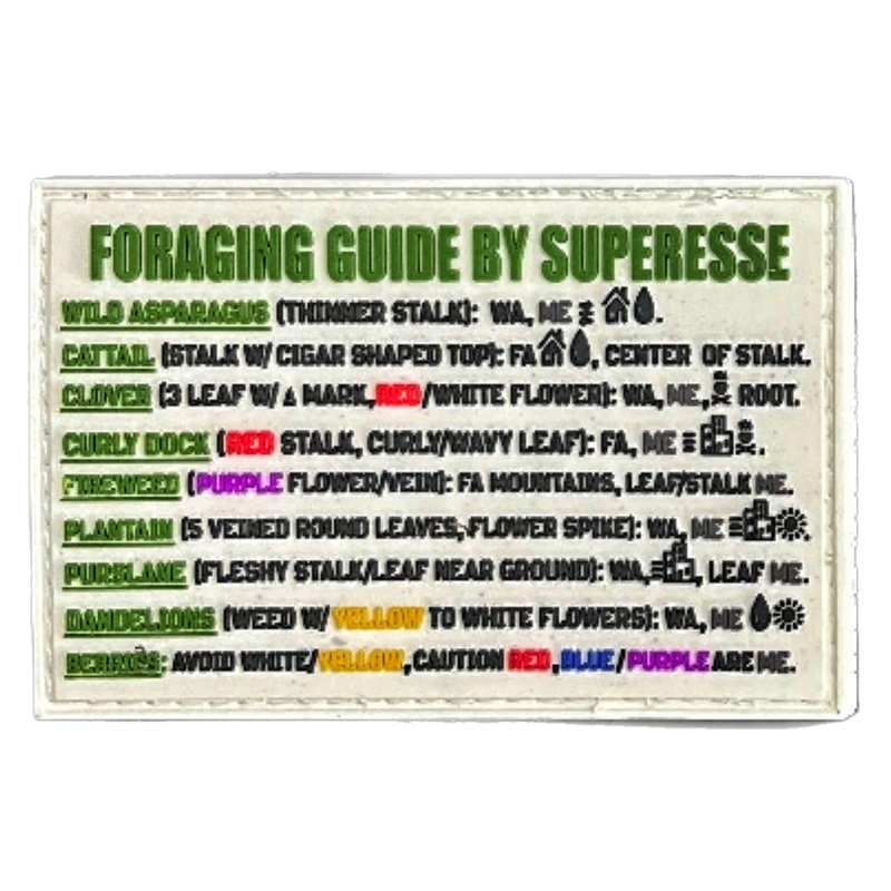 Load image into Gallery viewer, Storage Pocket Patch:  "Foraging Guide", a Plants and Edibles Quick Identification Reference
