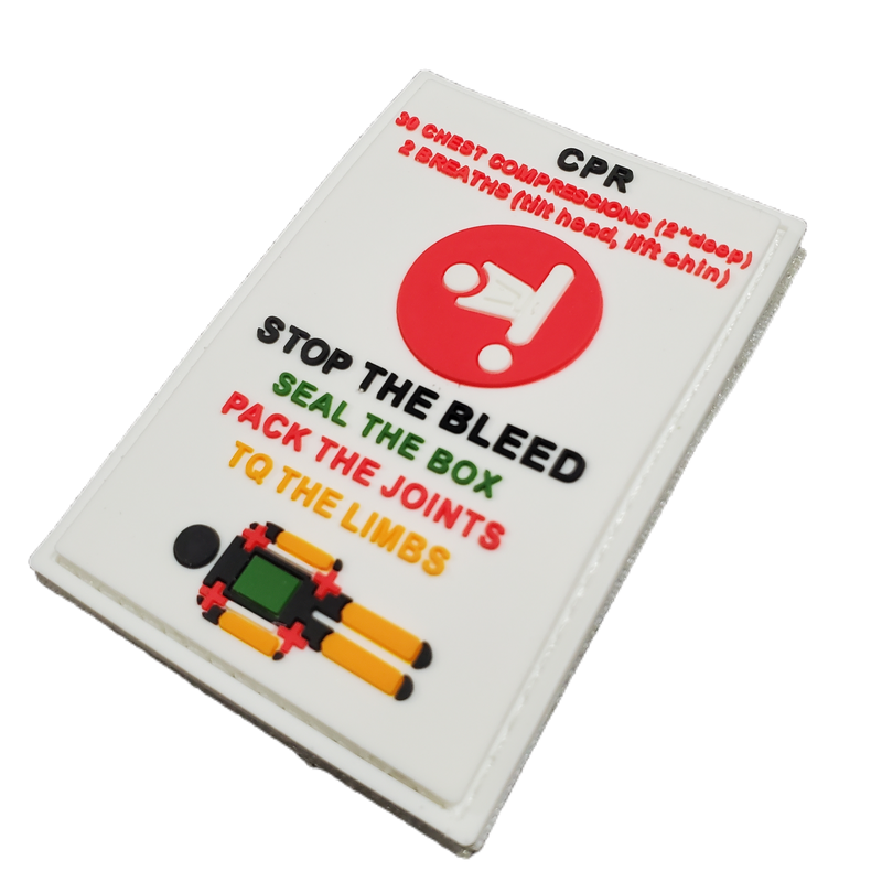 Load image into Gallery viewer, Storage Pocket Patch:  "Stop Bleed" and "CPR" Quick Reference
