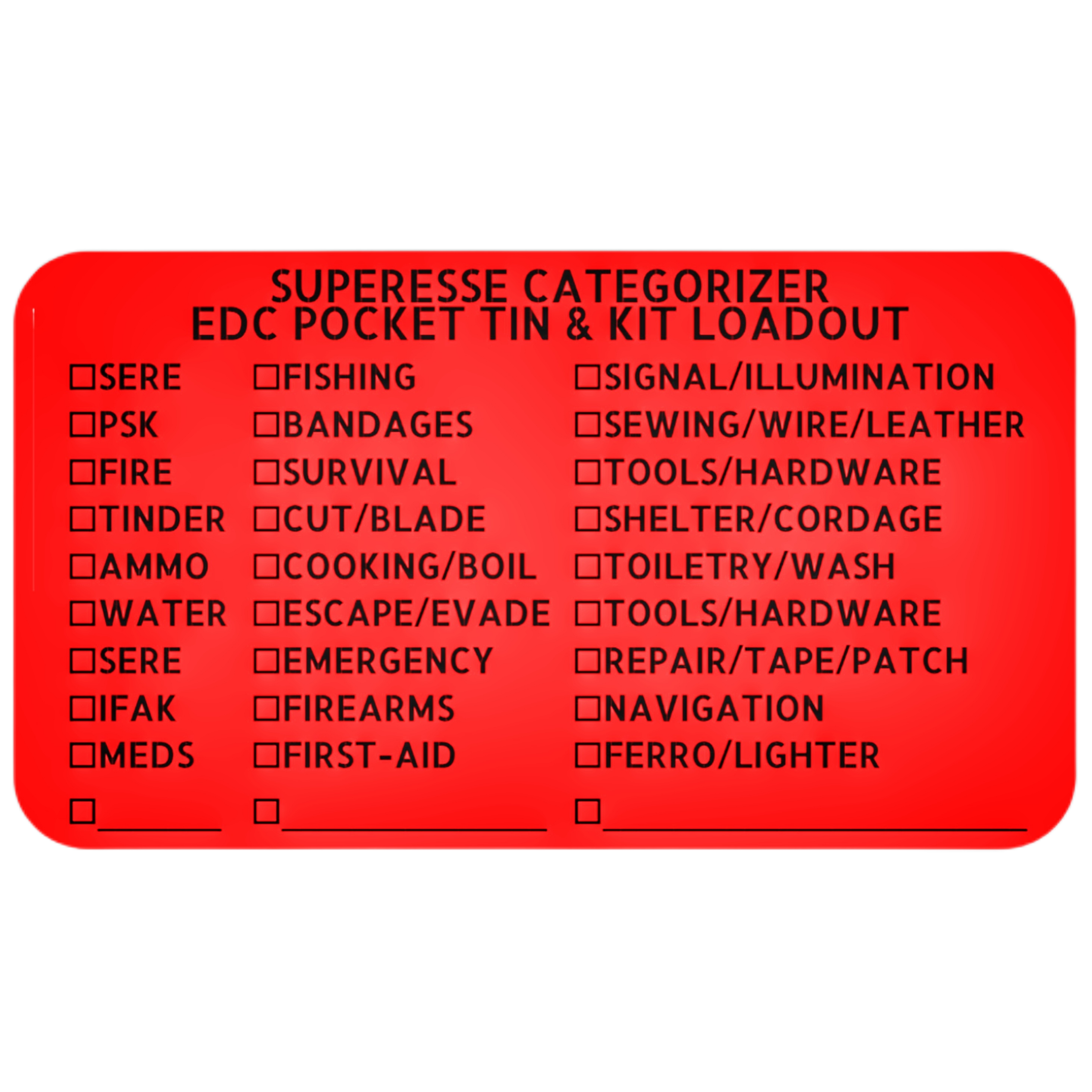 Identifier Box Kit Categorizer Label - 30 themed check-the-box kit identifier ...