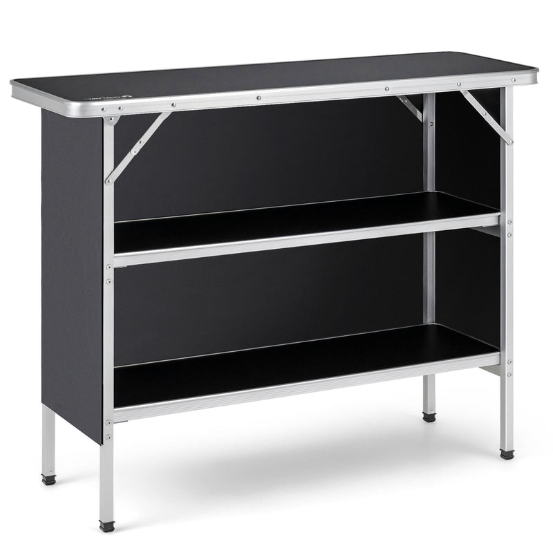Load image into Gallery viewer, Folding Camping Table with 2-Tier Open Shelves for Outdoor BBQ
