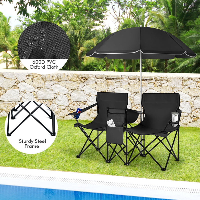 Load image into Gallery viewer, Portable Folding Picnic Double Chair
