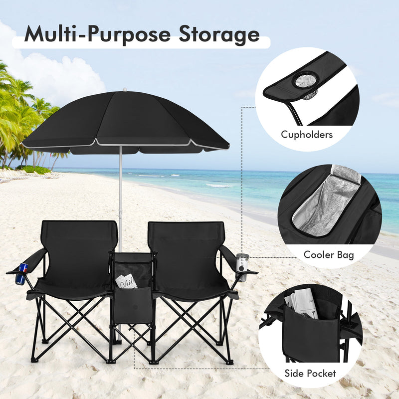 Load image into Gallery viewer, Portable Folding Picnic Double Chair
