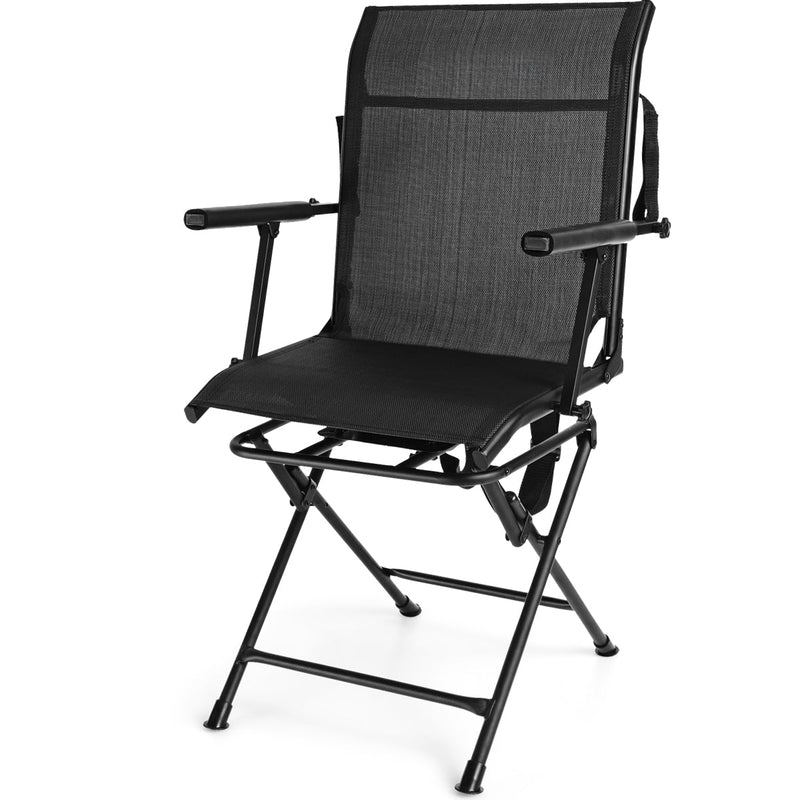 Load image into Gallery viewer, Foldable Swivel Patio Chair with Armrest and Mesh Back
