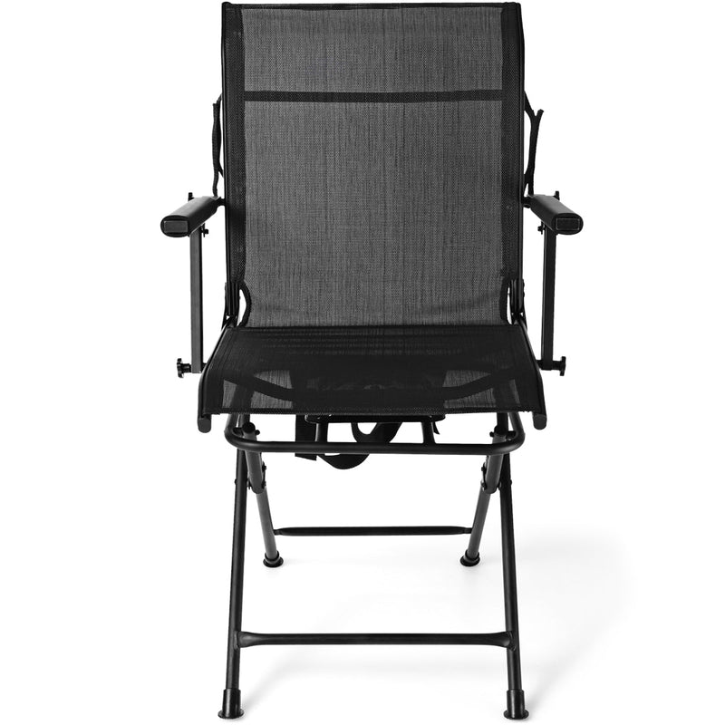 Load image into Gallery viewer, Foldable Swivel Patio Chair with Armrest and Mesh Back
