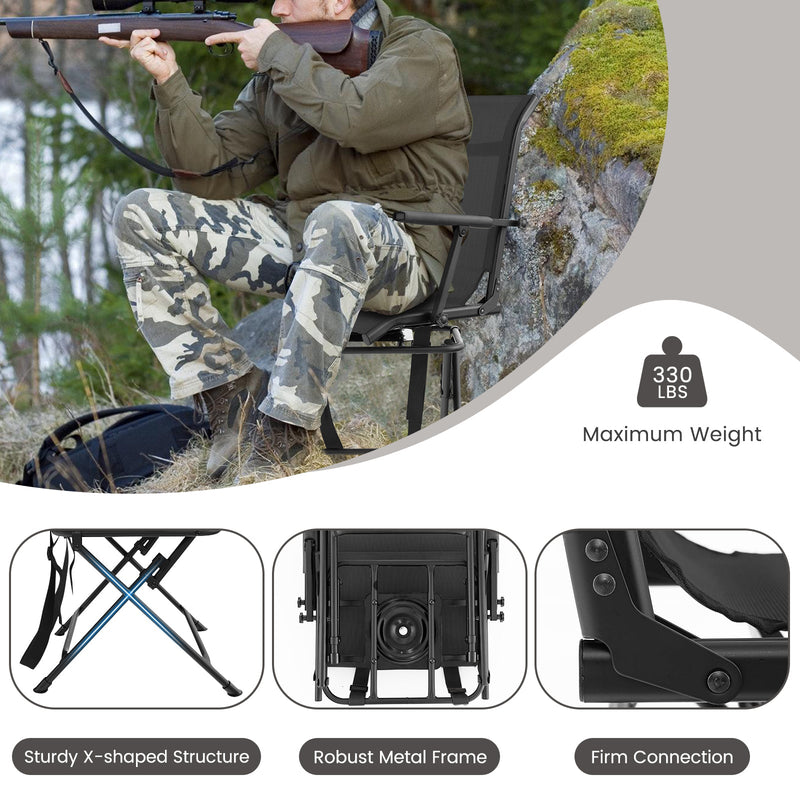 Load image into Gallery viewer, Foldable Swivel Patio Chair with Armrest and Mesh Back

