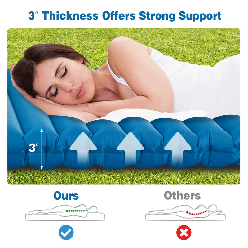 Load image into Gallery viewer, 3 Inch Thick Inflatable Waterproof Camping Sleeping Pad
