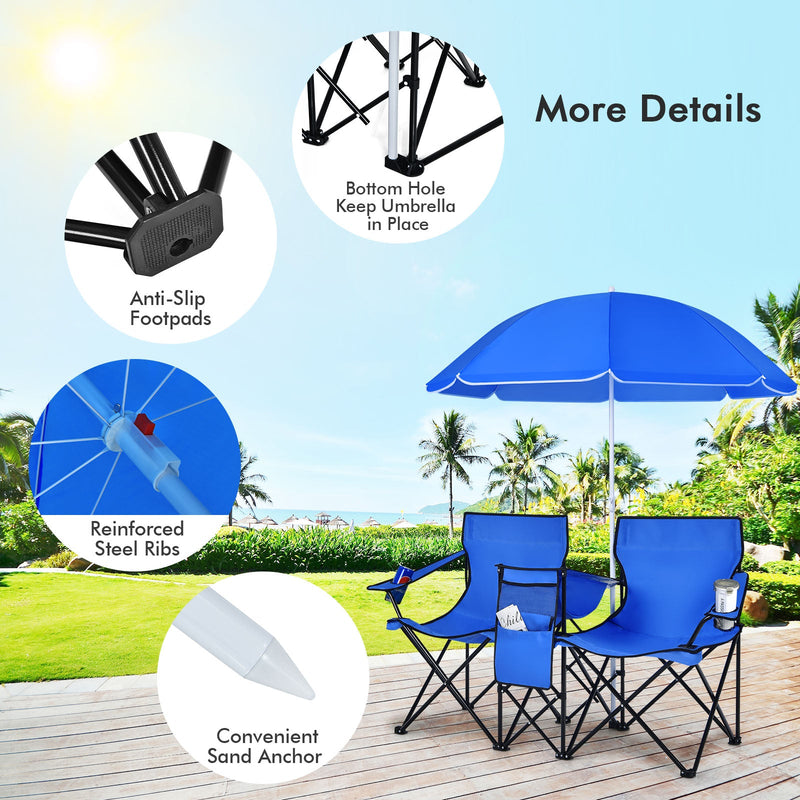 Load image into Gallery viewer, Portable Folding Picnic Double Chair
