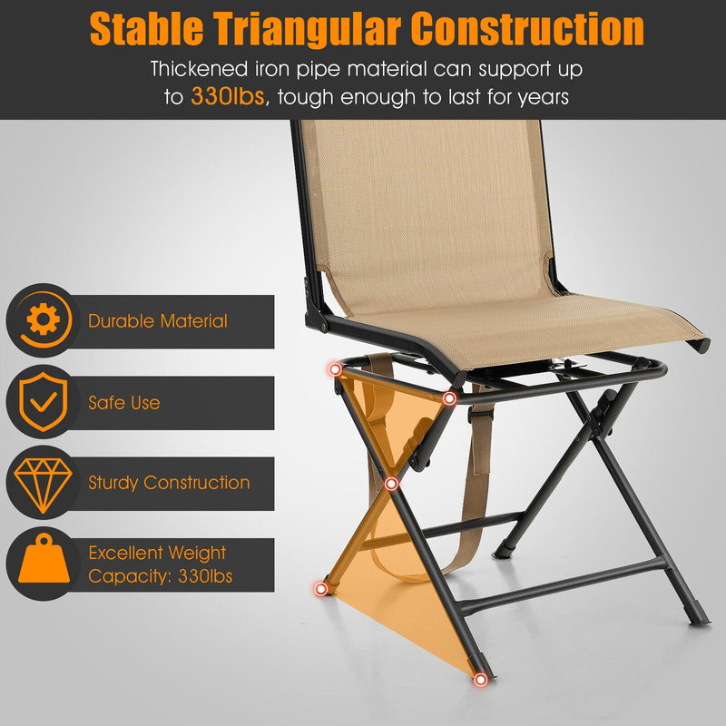 Load image into Gallery viewer, All weather Outdoor Foldable 360 Degree Swivel Chair with Iron Frame
